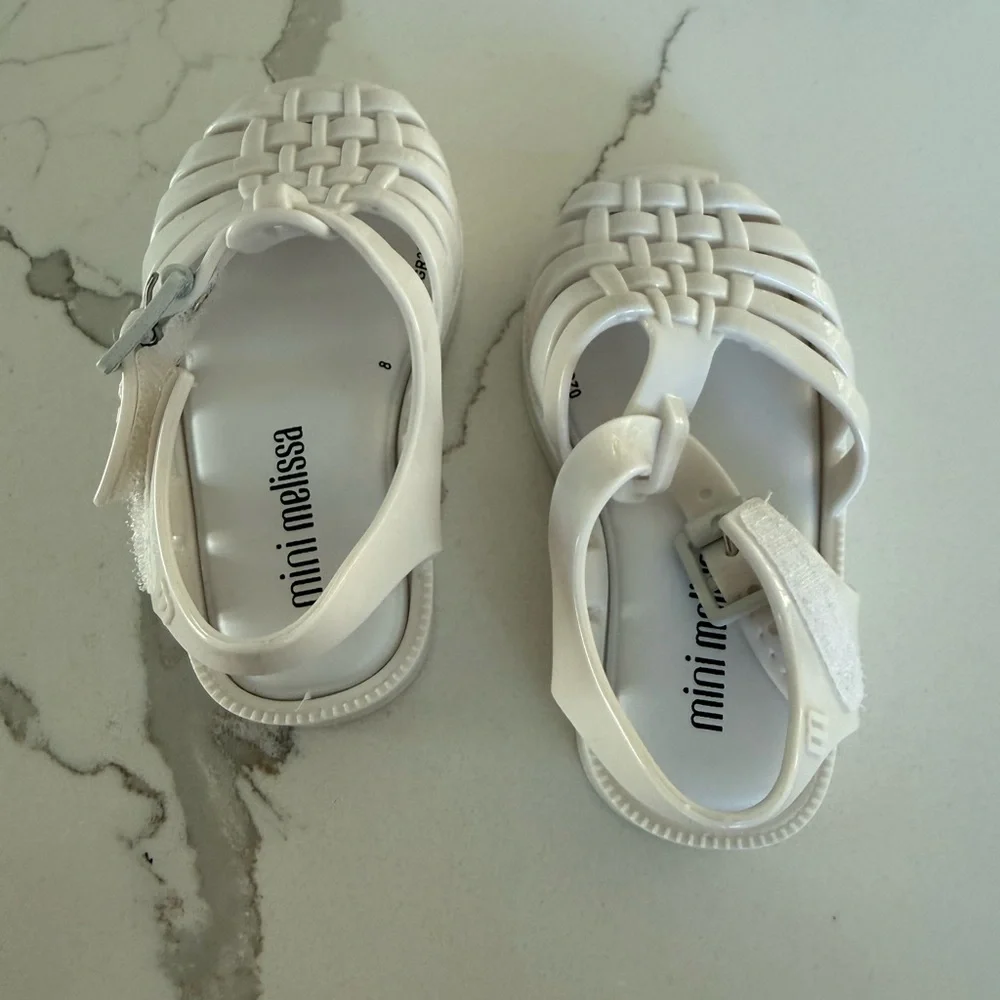 MINI MELISSA WHITE JELLY GLADIATOR SANDALS